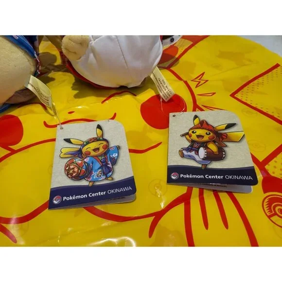Pokemon Center Okinawa PIKACHU EISA Mascot Plush doll Set of 2 W/Shopbag New - Picture 7 of 7